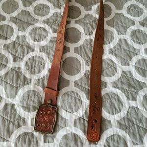 Brown floral belt